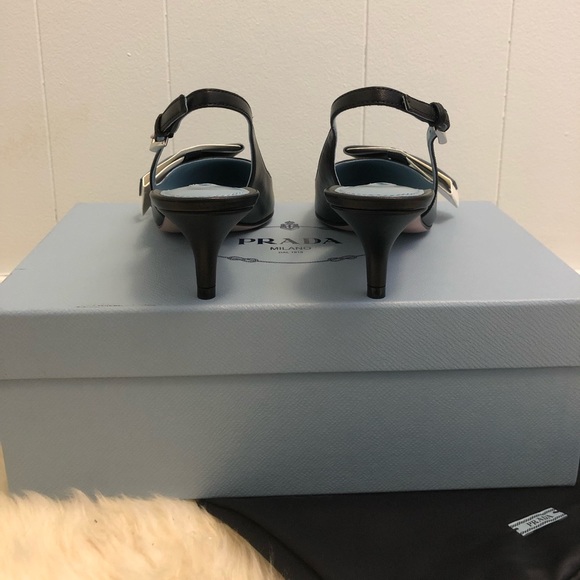 Prada Logo Bow Slingback Pump - Picture 3 of 5